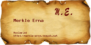 Merkle Erna névjegykártya
